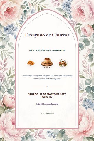 Churros Breakfast invitation design