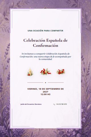 Spanish Confirmation Celebration invitation preview