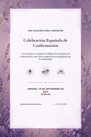 Spanish Confirmation Celebration invitation design preview