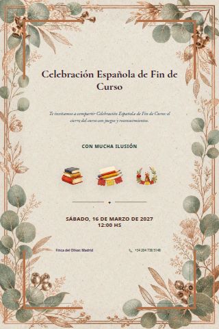 Spanish End-of-School-Year Celebration invitation preview