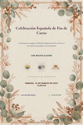 Spanish End-of-School-Year Celebration invitation design preview