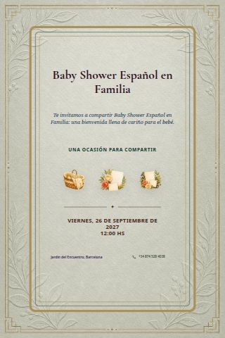Spanish Family Baby Shower invitation preview