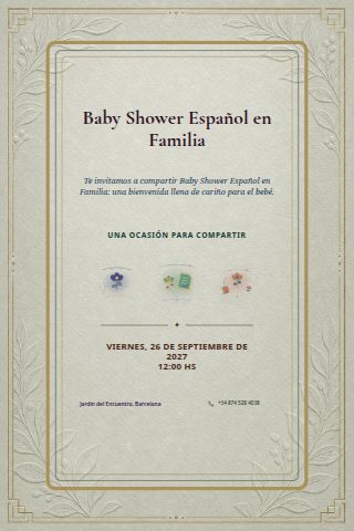 Spanish Family Baby Shower invitation design preview