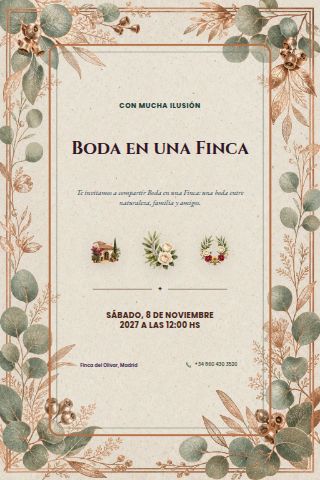 Finca Wedding invitation design