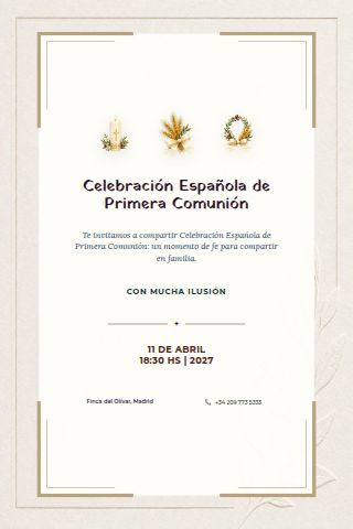 Spanish First Communion Celebration invitation preview