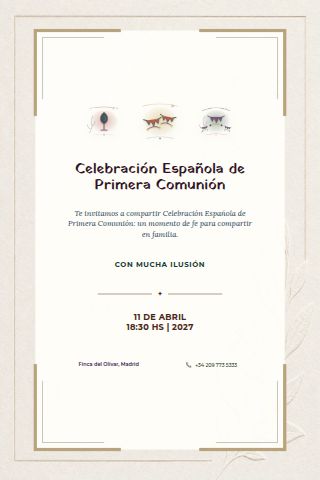 Spanish First Communion Celebration invitation design preview