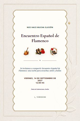 Spanish Flamenco Social invitation preview