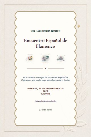 Spanish Flamenco Social invitation design preview