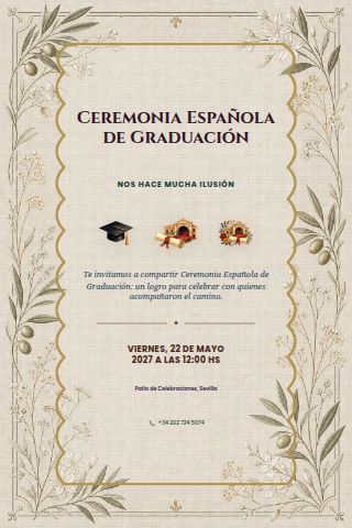 Spanish Graduation Ceremony invitation preview