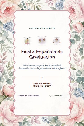 Spanish Graduation Party invitation design preview