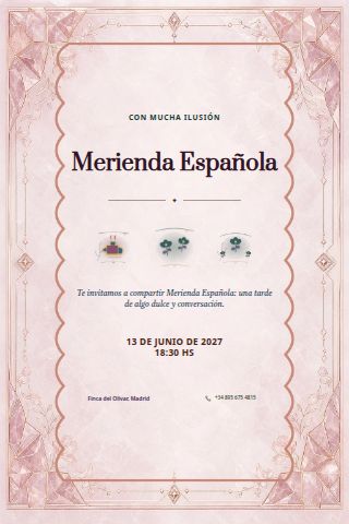 Spanish Merienda invitation design preview