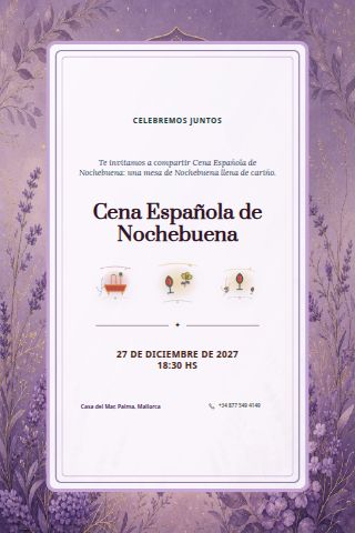 Spanish Nochebuena Dinner invitation design preview