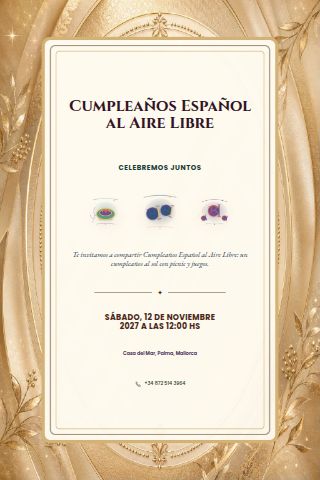 Spanish Outdoor Birthday Picnic invitation design preview