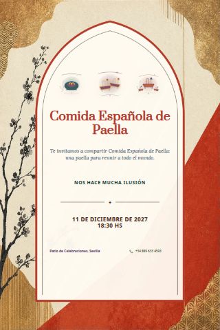 Spanish Paella Lunch invitation design preview
