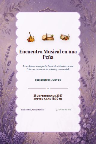 Peña Music Gathering invitation design