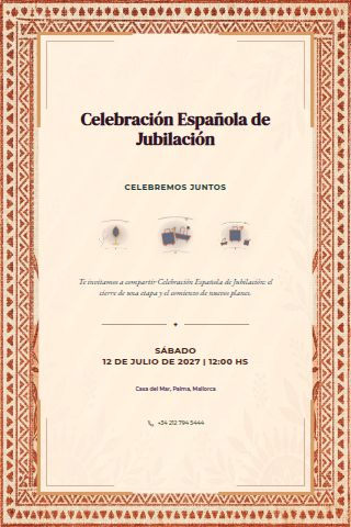 Spanish Retirement Celebration invitation design preview