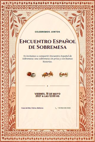 Spanish Sobremesa Gathering invitation preview