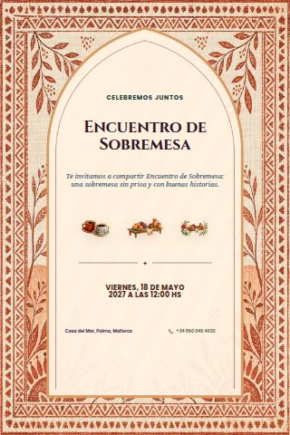 Sobremesa Gathering invitation design