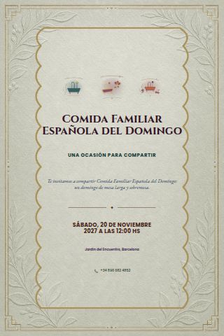 Spanish Sunday Family Lunch invitation design preview