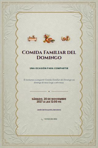 Sunday Family Lunch invitation design