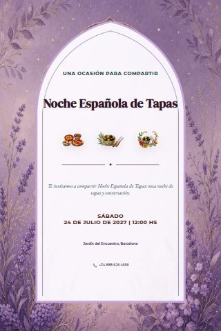 Spanish Tapas Night invitation preview