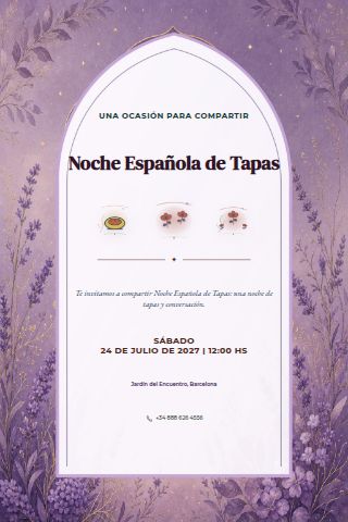 Spanish Tapas Night invitation design preview