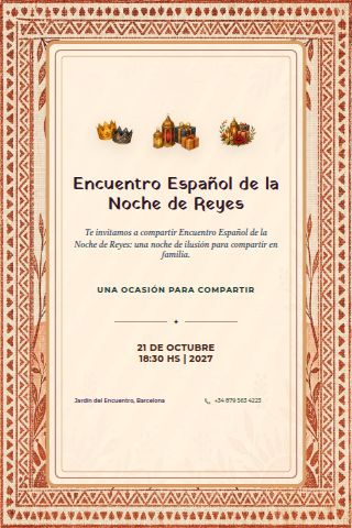 Spanish Three Kings Eve Gathering invitation preview