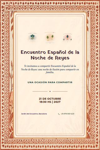 Spanish Three Kings Eve Gathering invitation design preview