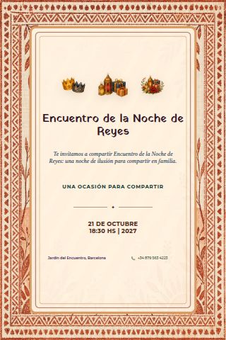 Three Kings Eve Gathering invitation design