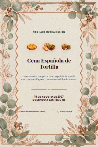 Spanish Tortilla Dinner invitation preview