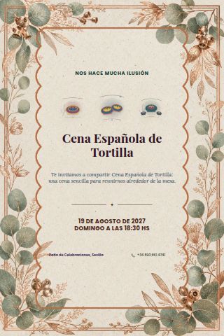 Spanish Tortilla Dinner invitation design preview