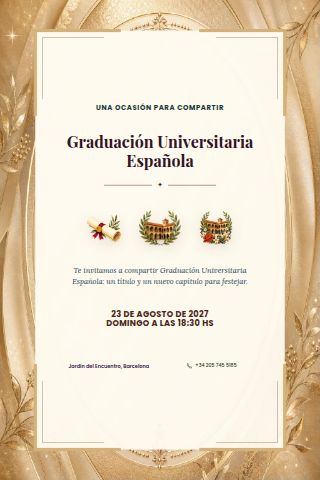 Spanish University Graduation invitation preview