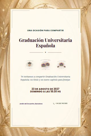 Spanish University Graduation invitation design preview