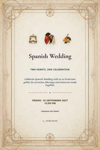 Spanish Wedding invitation preview