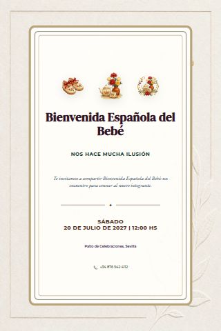 Spanish Welcome Baby Gathering invitation preview