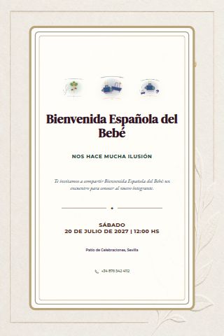 Spanish Welcome Baby Gathering invitation design preview