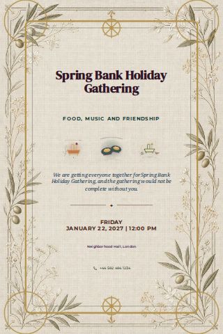 Spring Bank Holiday Gathering invitation design preview