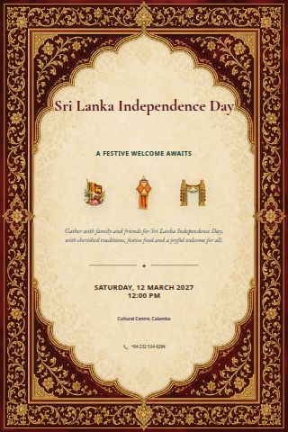 Sri Lanka Independence Day invitation preview