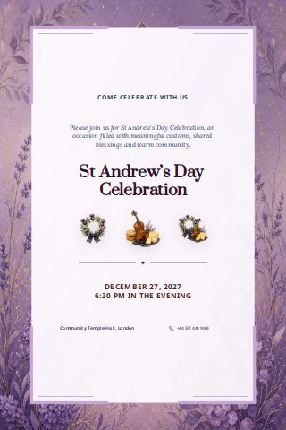 St Andrew’s Day Celebration invitation preview