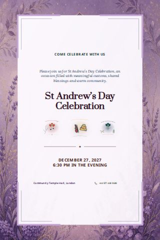 St Andrew’s Day Celebration invitation design preview