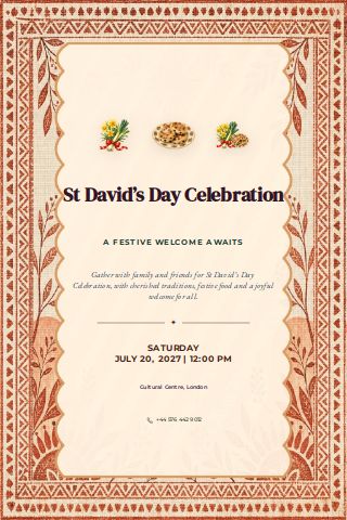 St David’s Day Celebration invitation preview