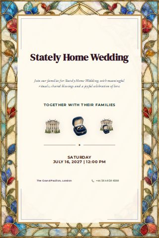 Stately Home Wedding invitation design preview
