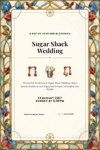 Sugar Shack Wedding invitation design preview