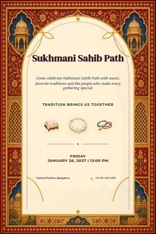 Sukhmani Sahib Path invitation preview