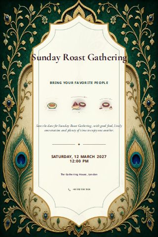 Sunday Roast Gathering invitation design preview