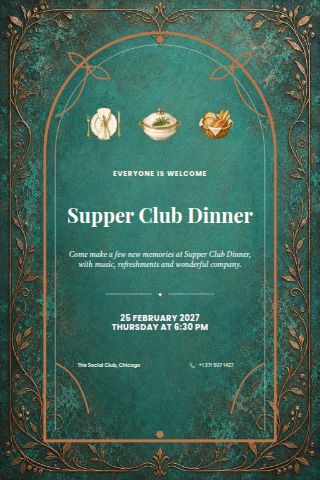 Supper Club Dinner invitation preview