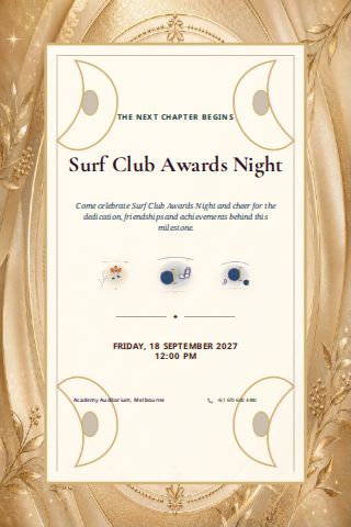 Surf Club Awards Night invitation design preview