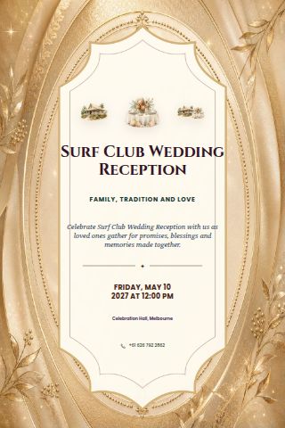 Surf Club Wedding Reception invitation preview