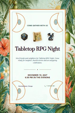 Tabletop RPG Night invitation preview