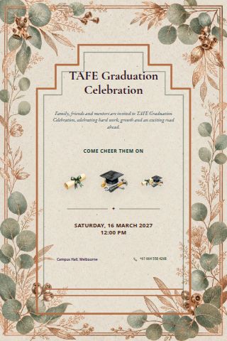 TAFE Graduation Celebration invitation preview